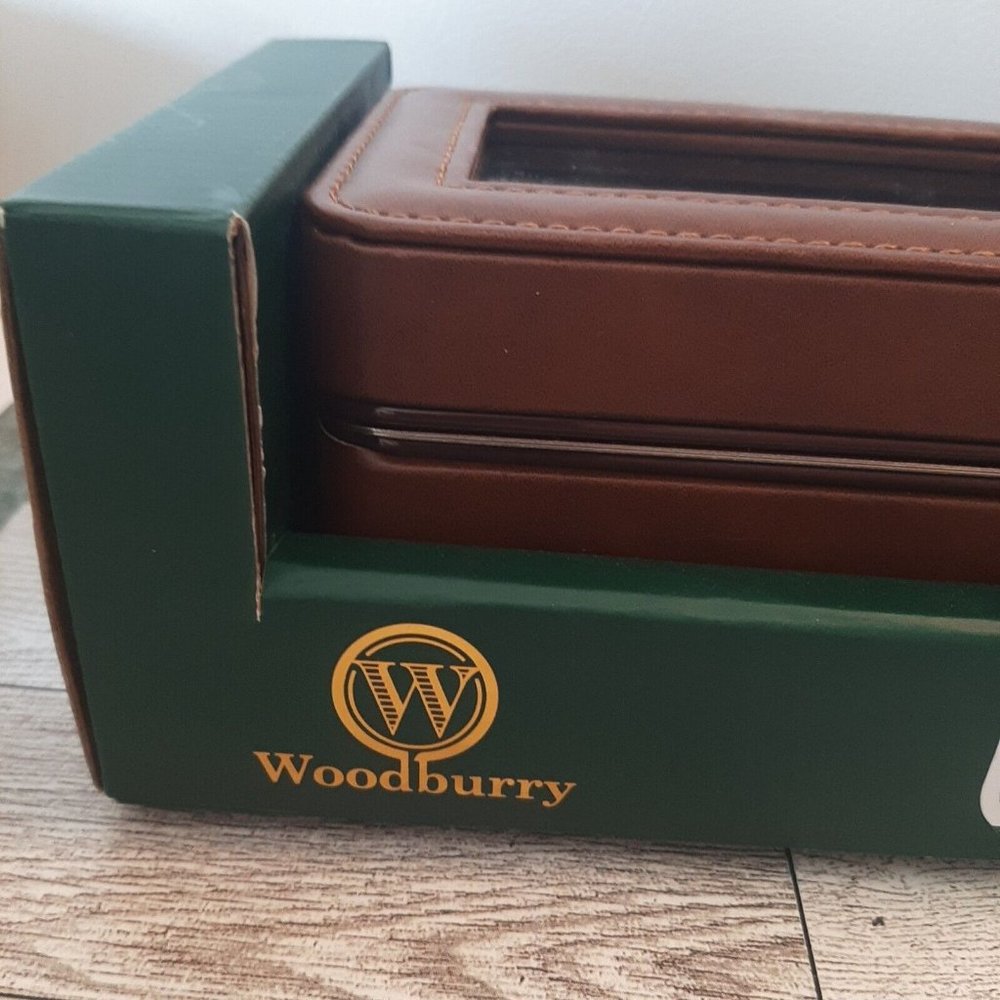 6 Piece Watch Case Woodburry Brown New in Box - Picture 3 of 14